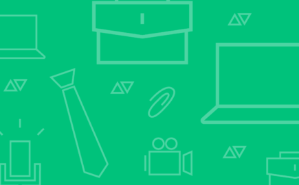 banner verde com vários icones, relativos a tema como comunicação, trabalho, e desinformação.